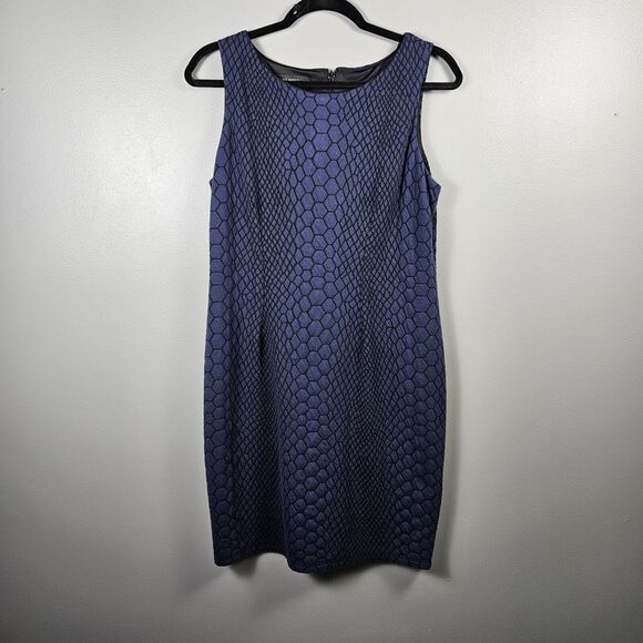 Nine West Dresses & Skirts - Nine West Dress Size 12P Sheath Knee length Reptile Print Blue/black Sleeveless